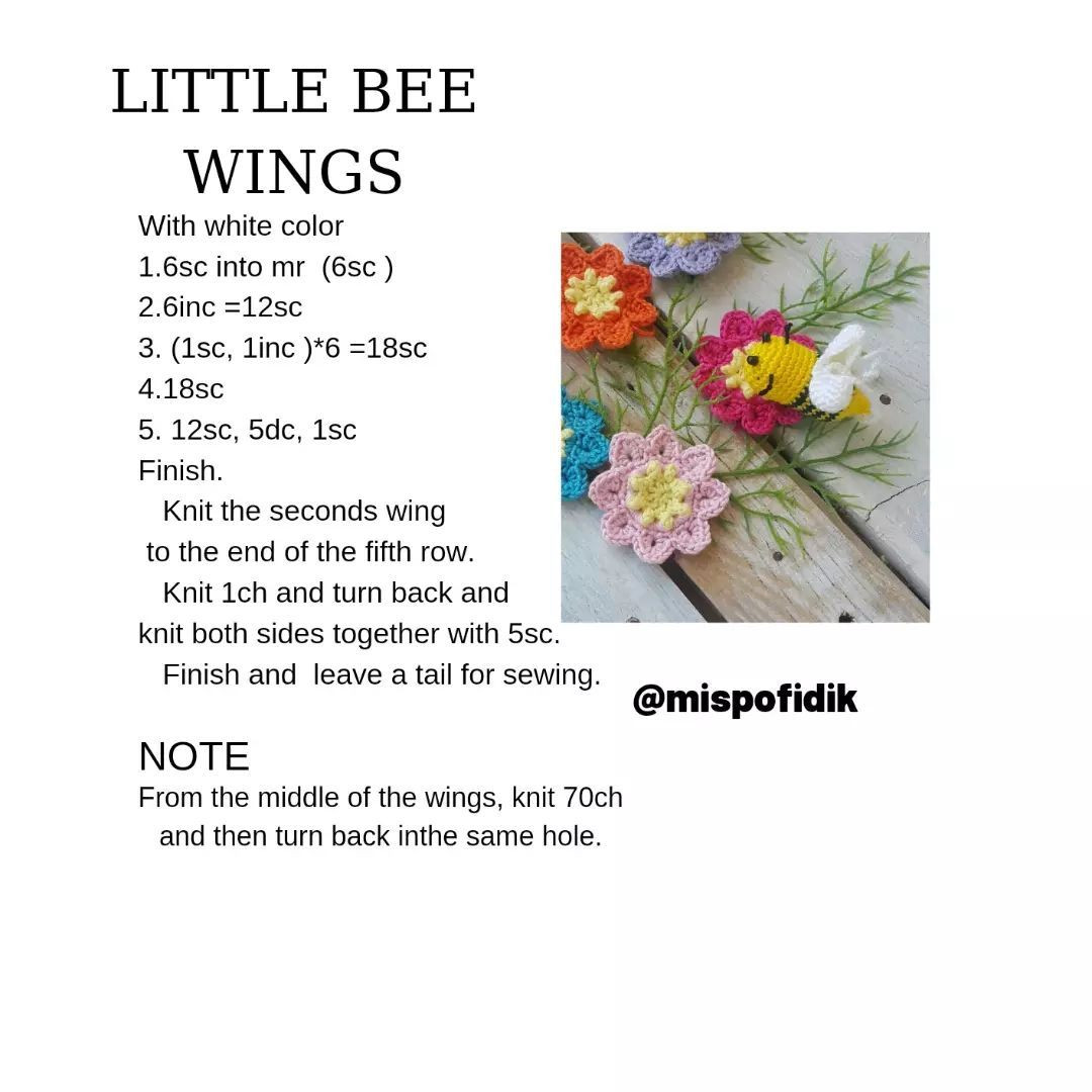 Free Crochet Pattern: Little Bee on Flowers
