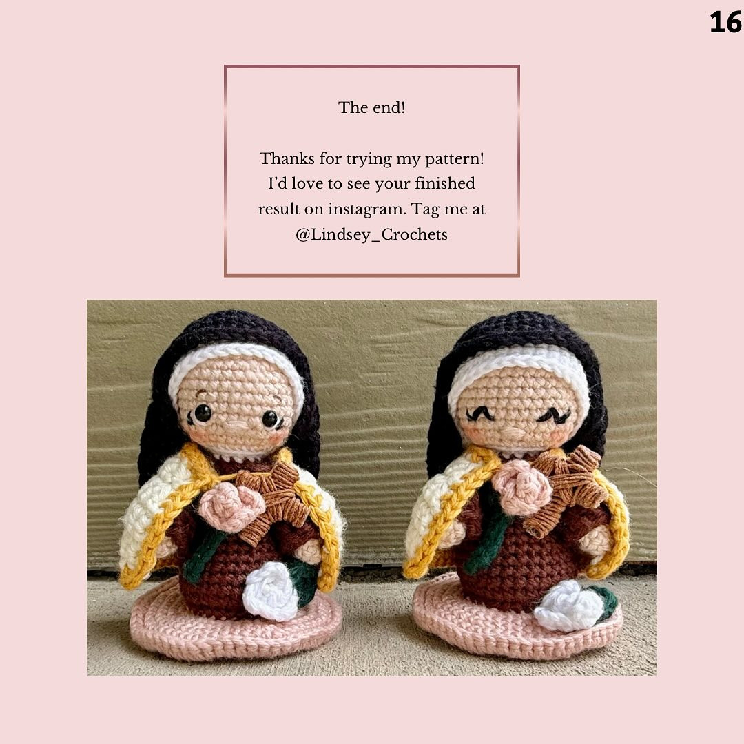 Free Crochet Pattern: Little St. Thérèse of Lisieux Amigurumi