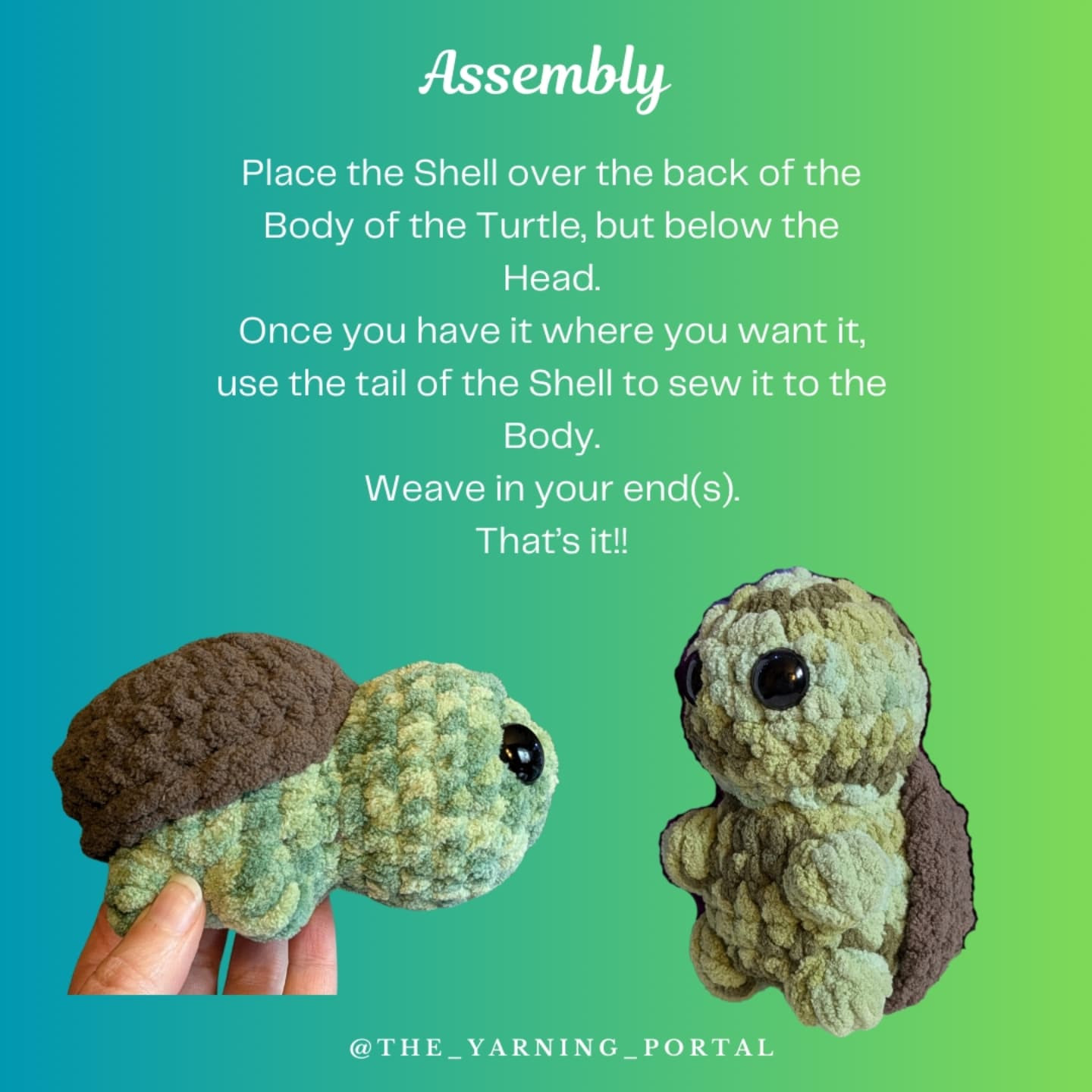 Free Crochet Pattern: Low-Sew Turtle Amigurumi