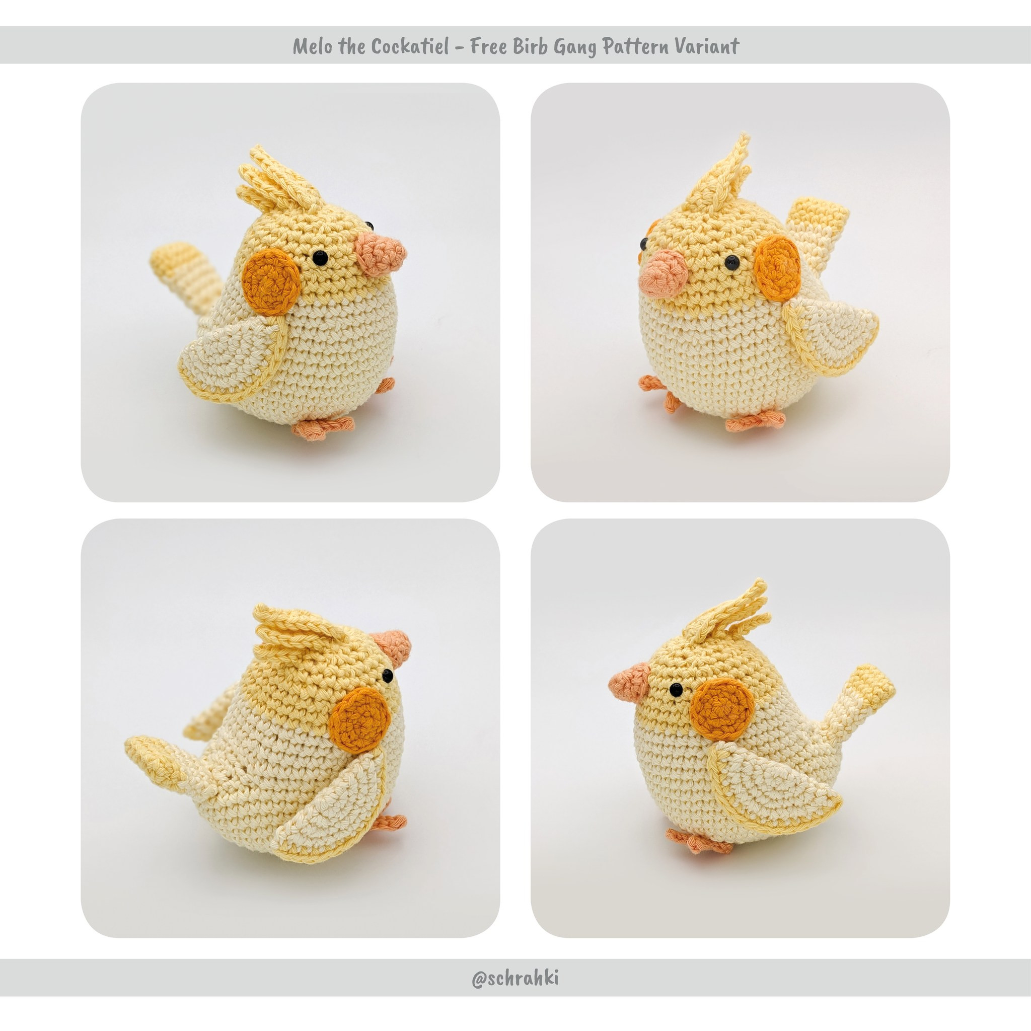 Free Crochet Pattern: Melo the Cockatiel
