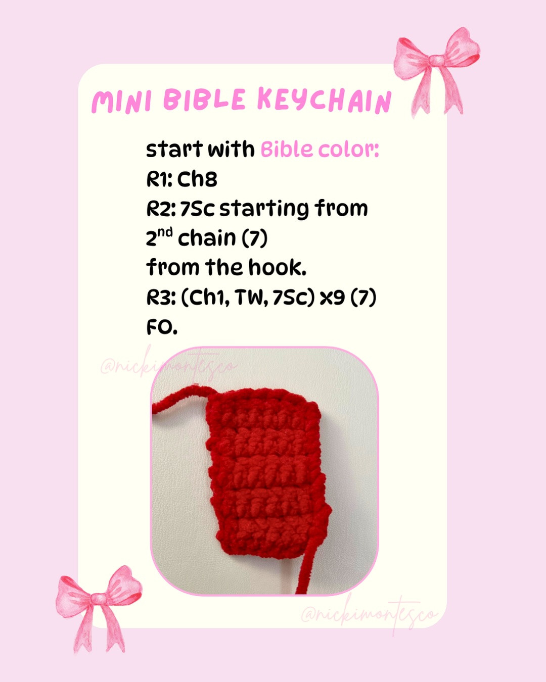 Free Crochet Pattern: Mini Bible Keychain
