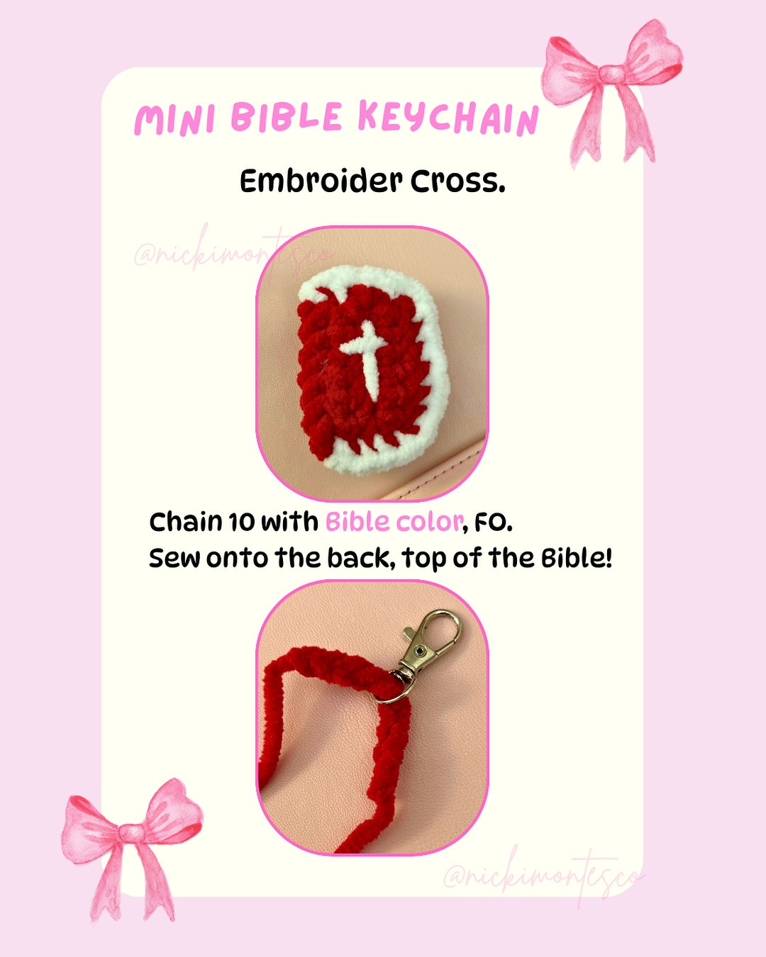Free Crochet Pattern: Mini Bible Keychain