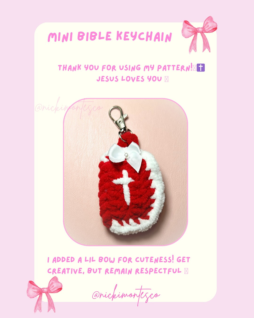 Free Crochet Pattern: Mini Bible Keychain