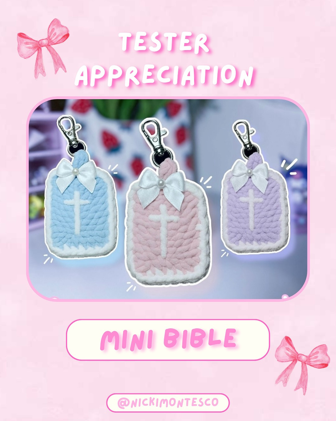 Free Crochet Pattern: Mini Bible Keychain