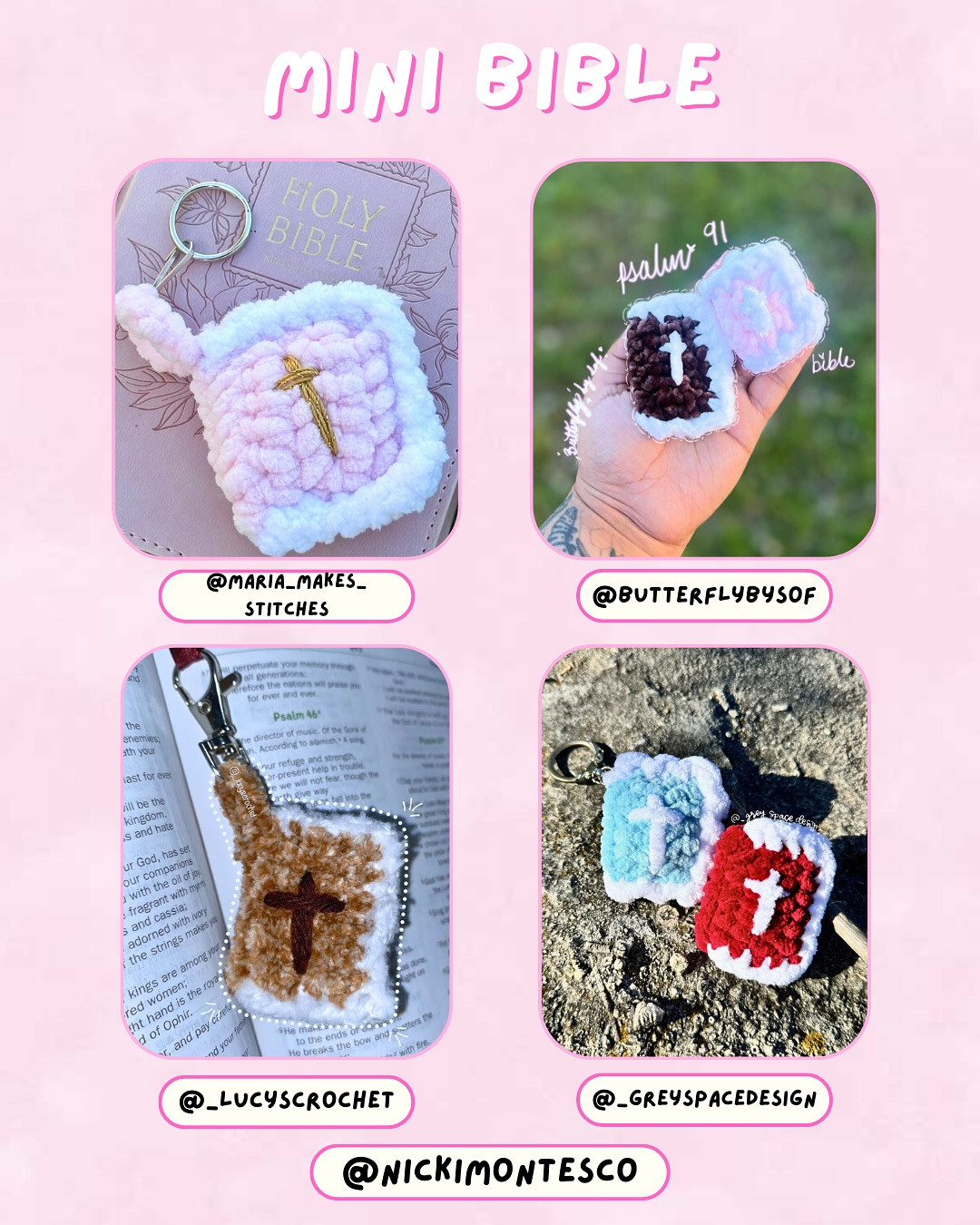 Free Crochet Pattern: Mini Bible Keychain