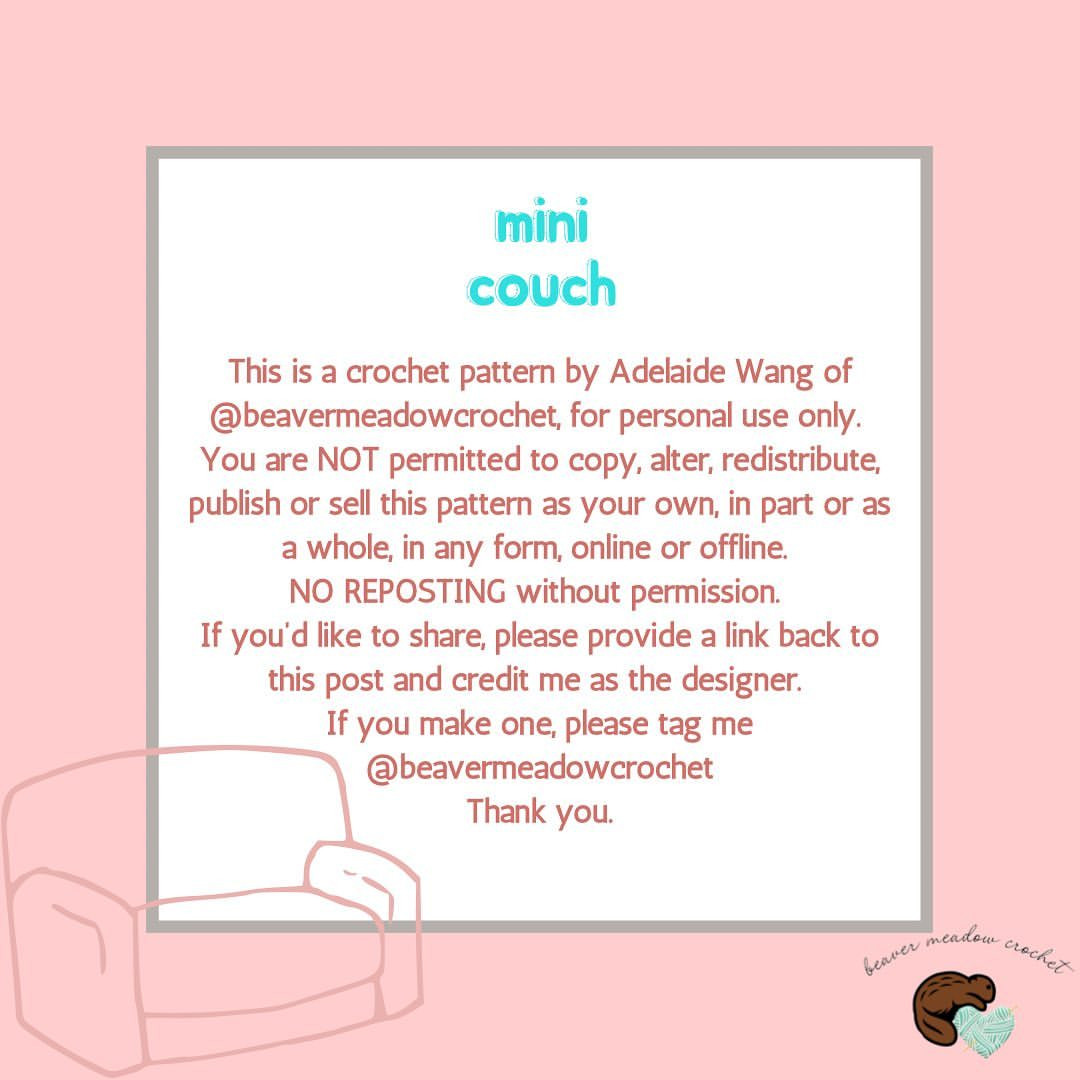 Free Crochet Pattern: Mini Couch for Potatoes