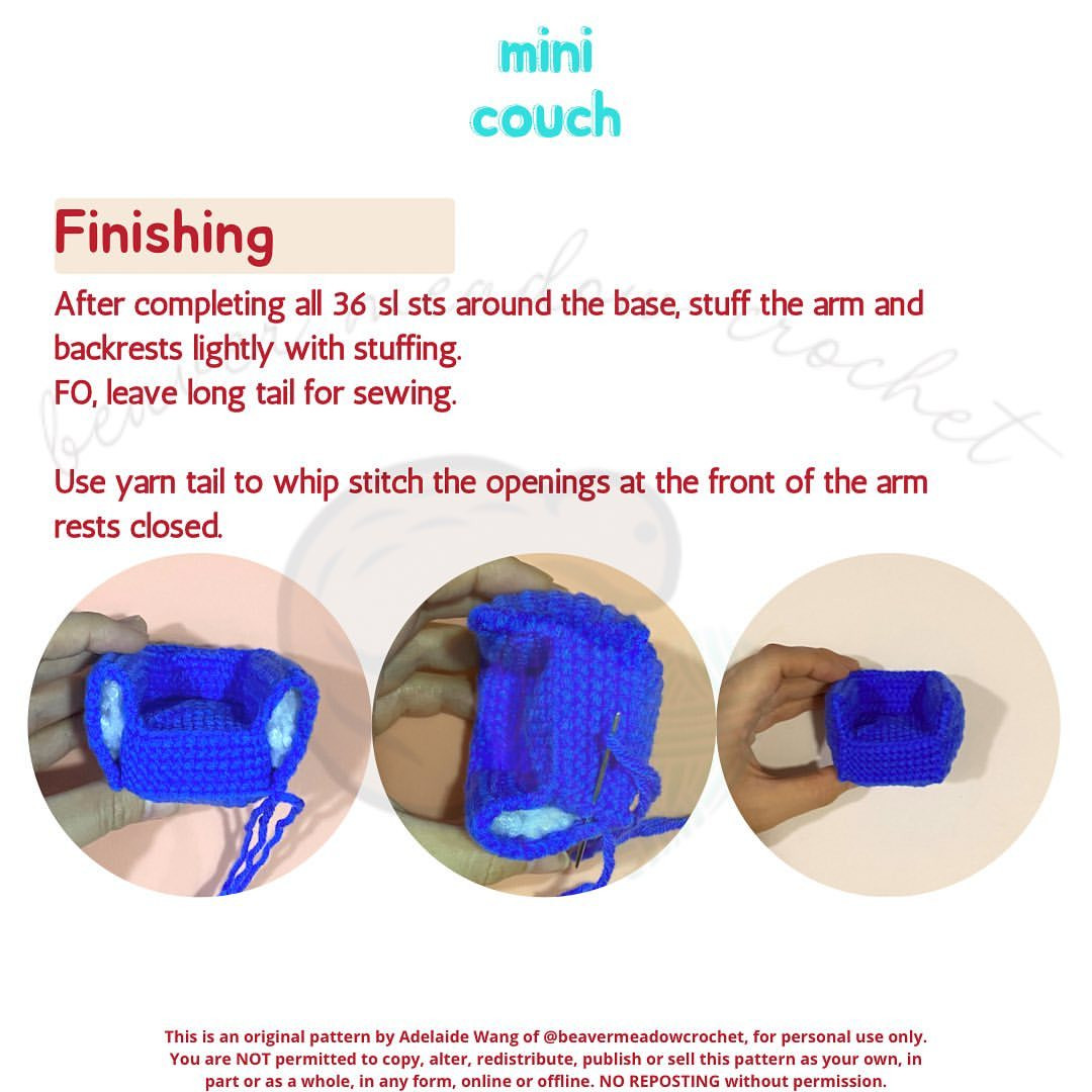 Free Crochet Pattern: Mini Couch for Potatoes
