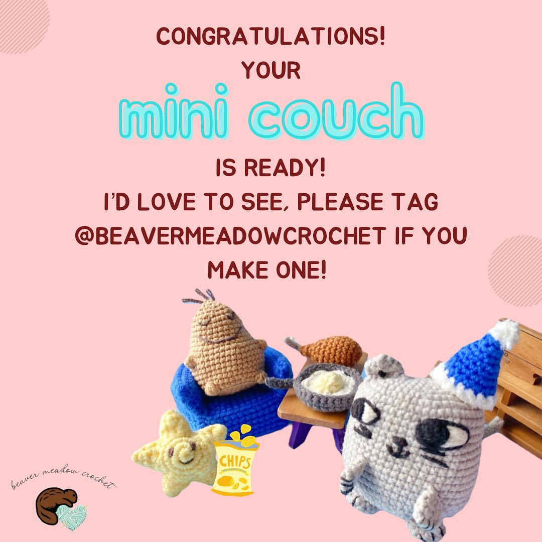 Free Crochet Pattern: Mini Couch for Potatoes