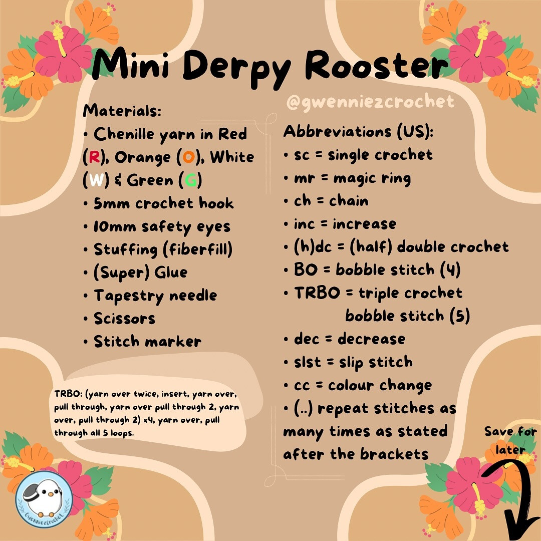 Free Crochet Pattern: Mini Derpy Rooster