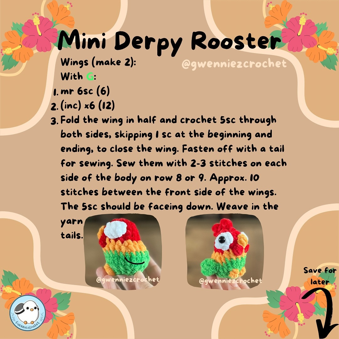 Free Crochet Pattern: Mini Derpy Rooster