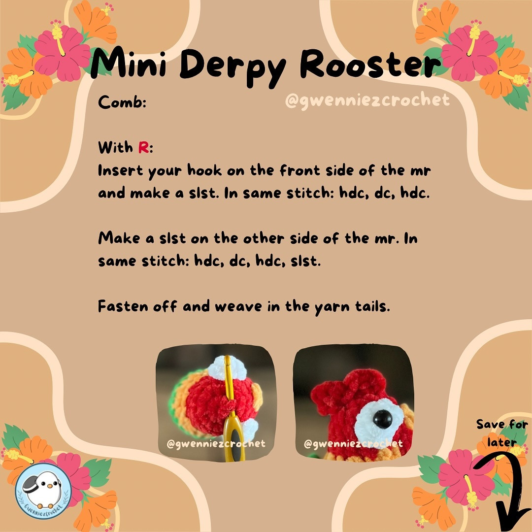Free Crochet Pattern: Mini Derpy Rooster