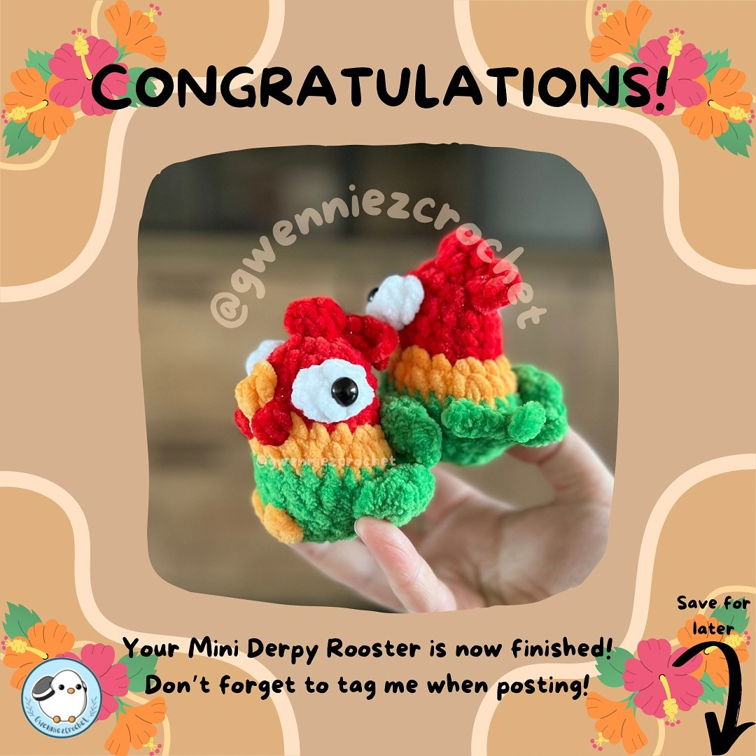 Free Crochet Pattern: Mini Derpy Rooster