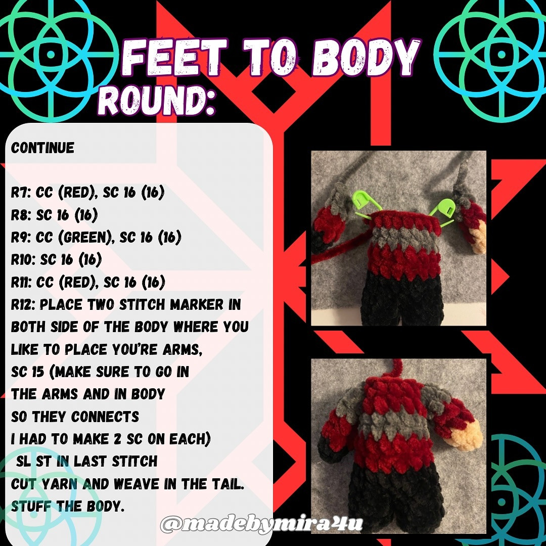 Free Crochet Pattern: Mini Freddy Krueger Amigurumi