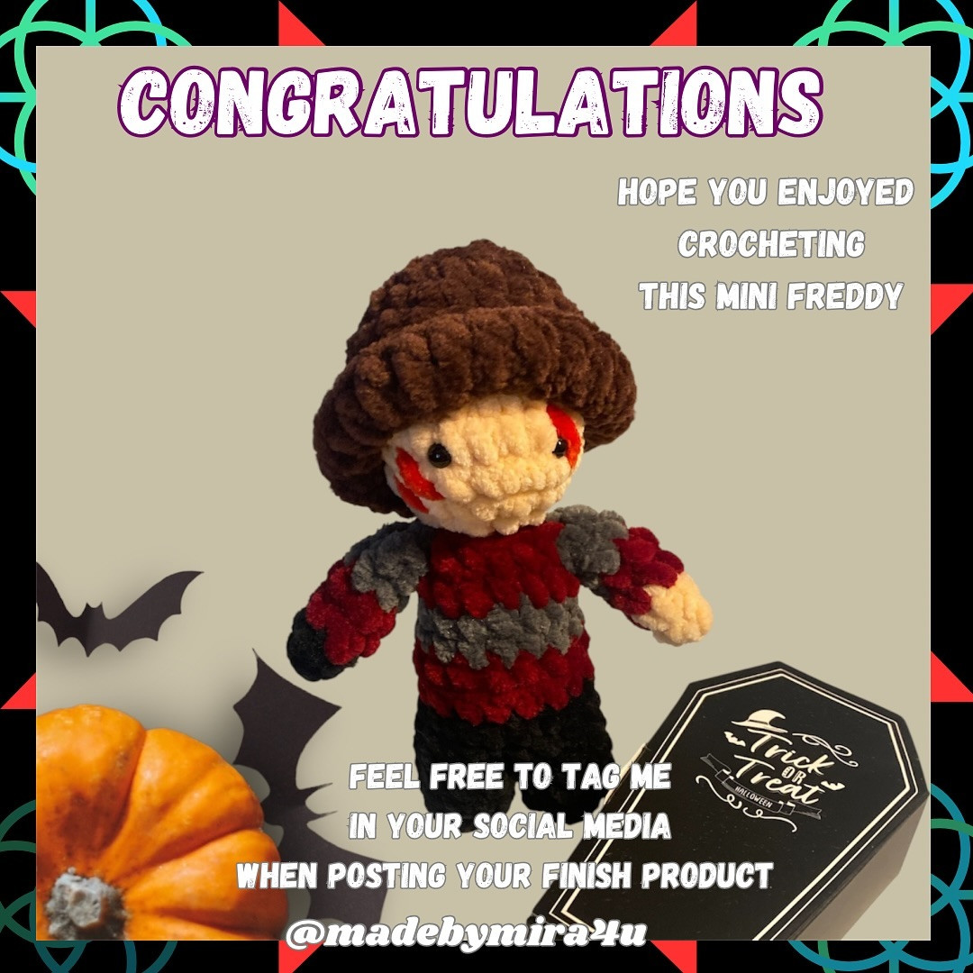 Free Crochet Pattern: Mini Freddy Krueger Amigurumi
