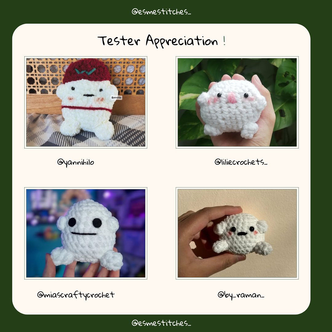 Free Crochet Pattern: Mini Ghibli Spirits Bubble Spirit ! (Wara-Wara) Free Pattern ! 🫧