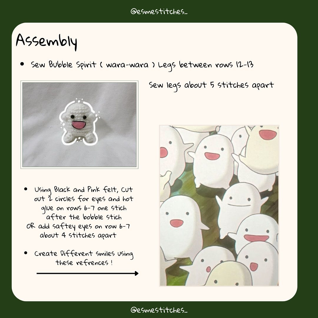 Free Crochet Pattern: Mini Ghibli Spirits Bubble Spirit ! (Wara-Wara) Free Pattern ! 🫧