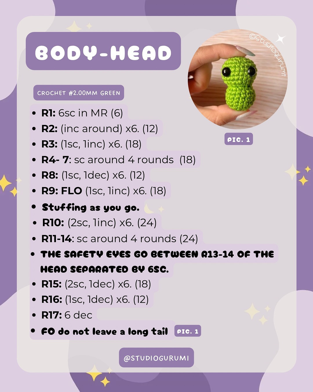 Free Crochet Pattern: Mini Grogu Amigurumi