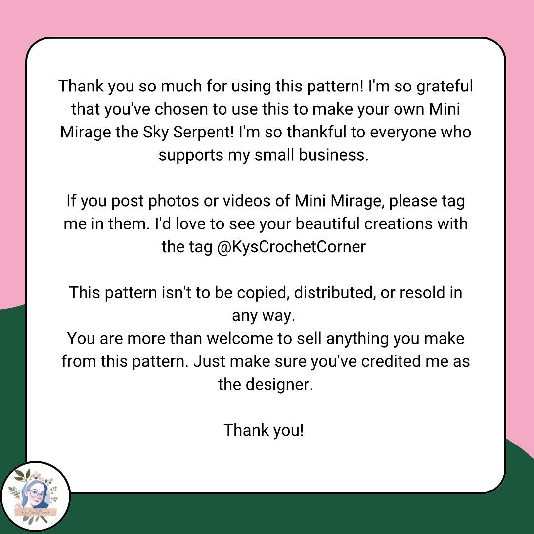 Free Crochet Pattern: Mini Mirage Sky Serpent Amigurumi