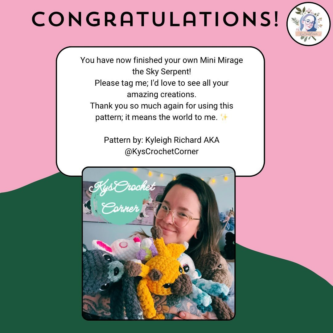 Free Crochet Pattern: Mini Mirage Sky Serpent Amigurumi
