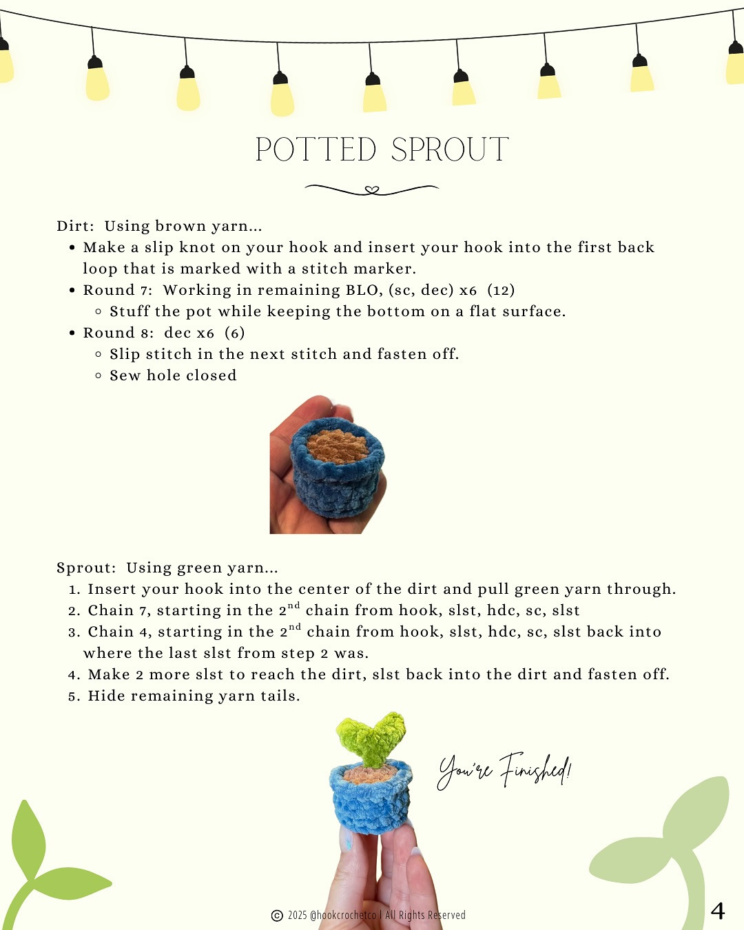 Free Crochet Pattern: Mini Potted Sprout