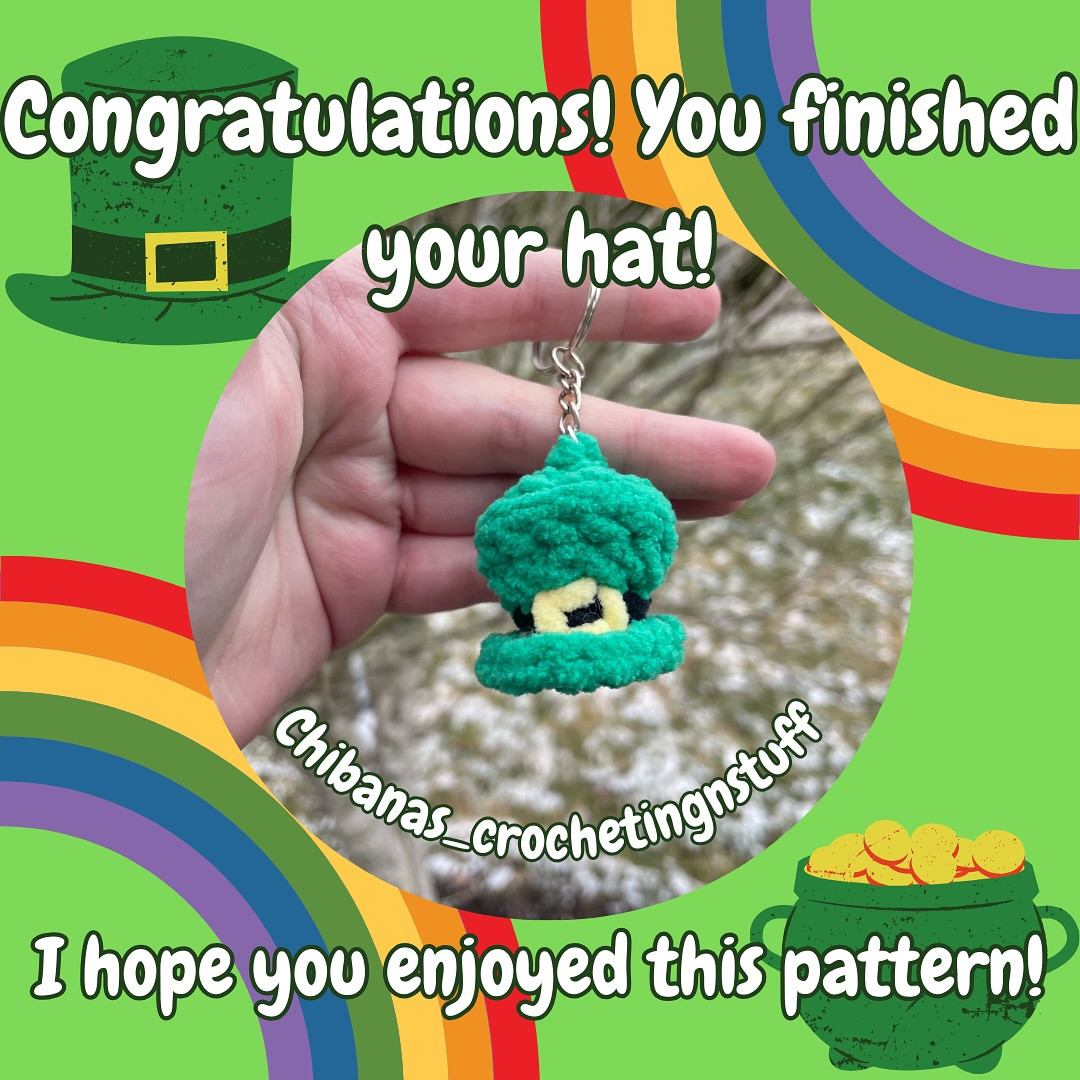 Free Crochet Pattern: Mini Saint Patrick's Day Hat Keychain!