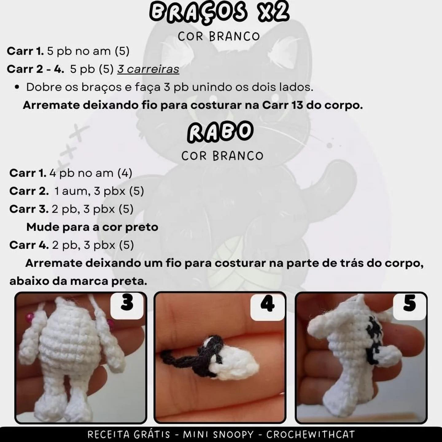 Free Crochet Pattern: Mini Snoopy Amigurumi