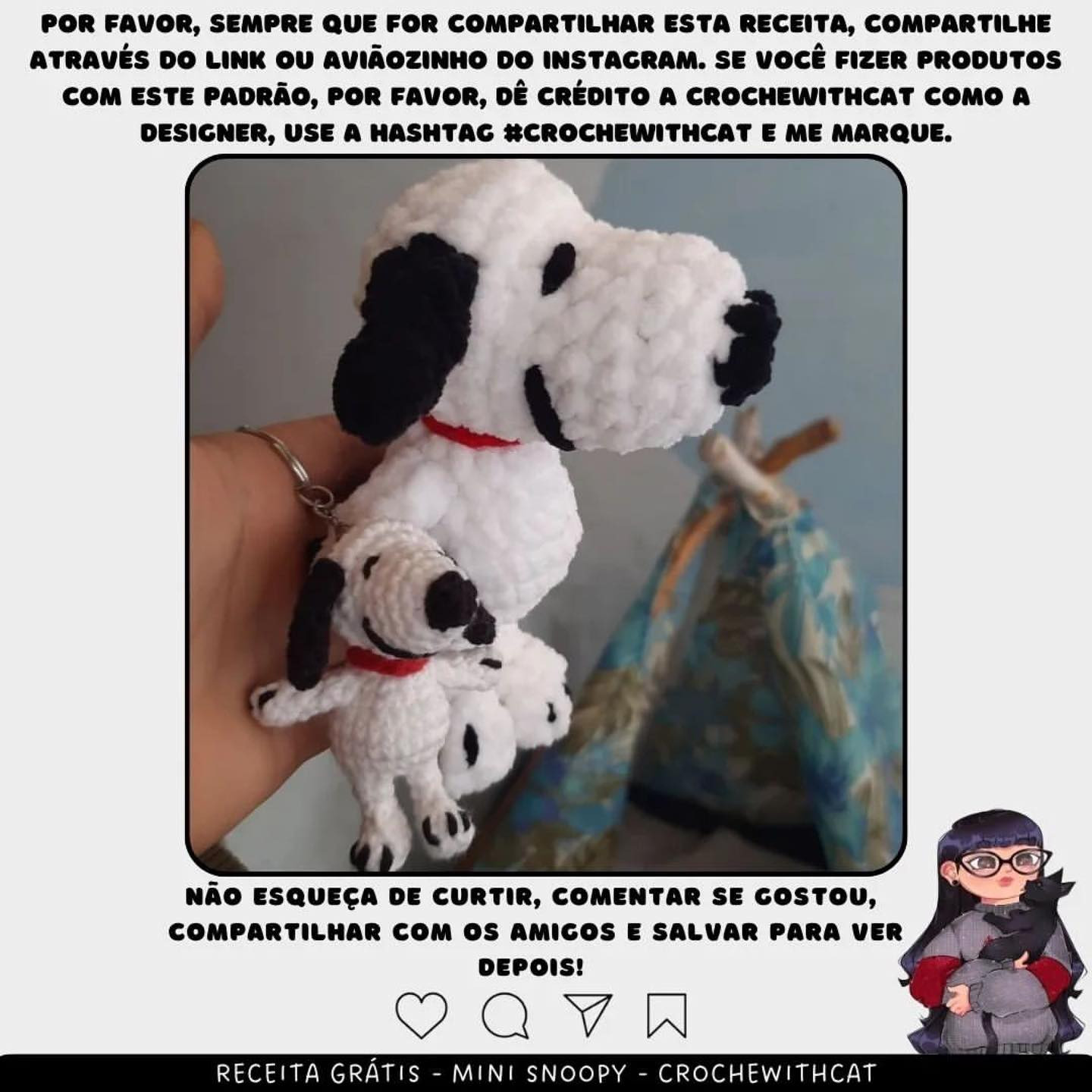 Free Crochet Pattern: Mini Snoopy Amigurumi