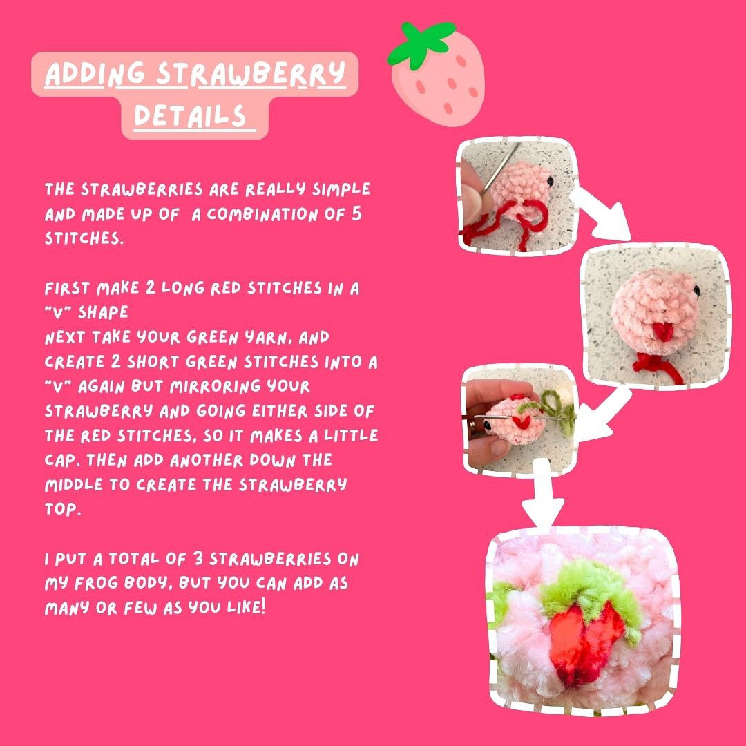 Free Crochet Pattern: Mini Strawberry Frog