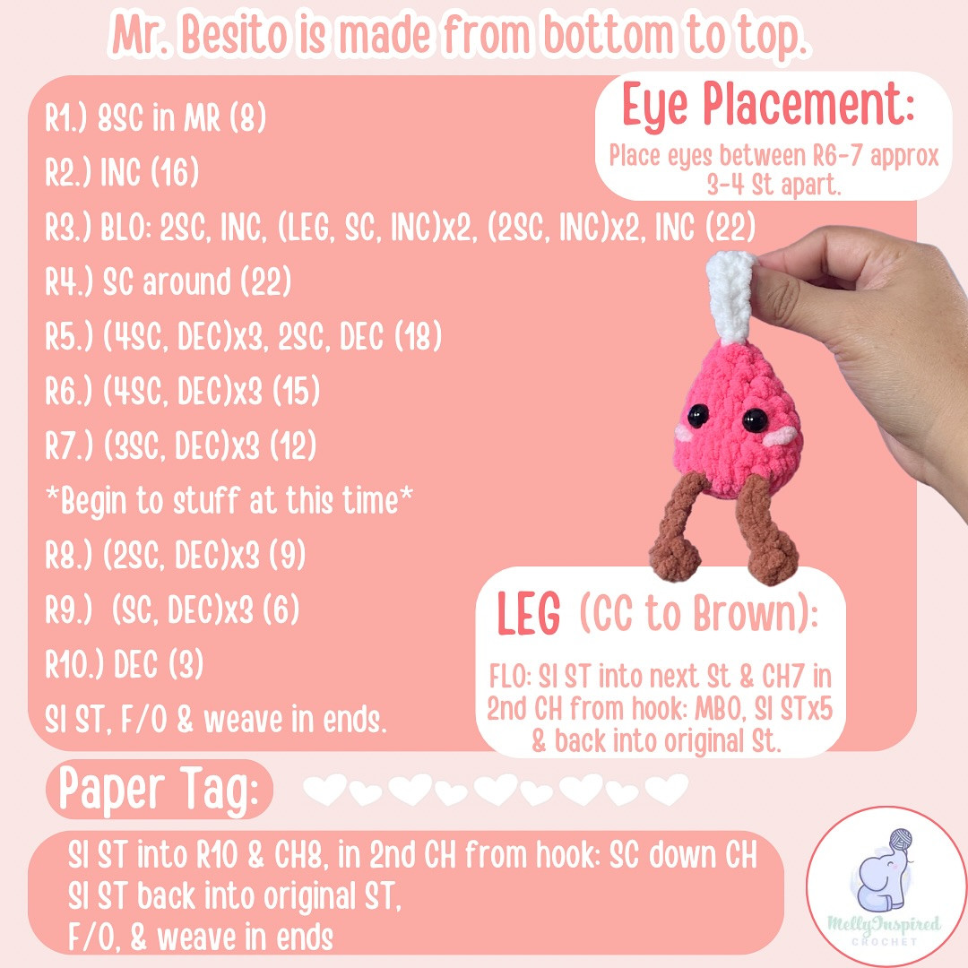 Free Crochet Pattern: Mr. Besito & Baby Valentine's Amigurumi