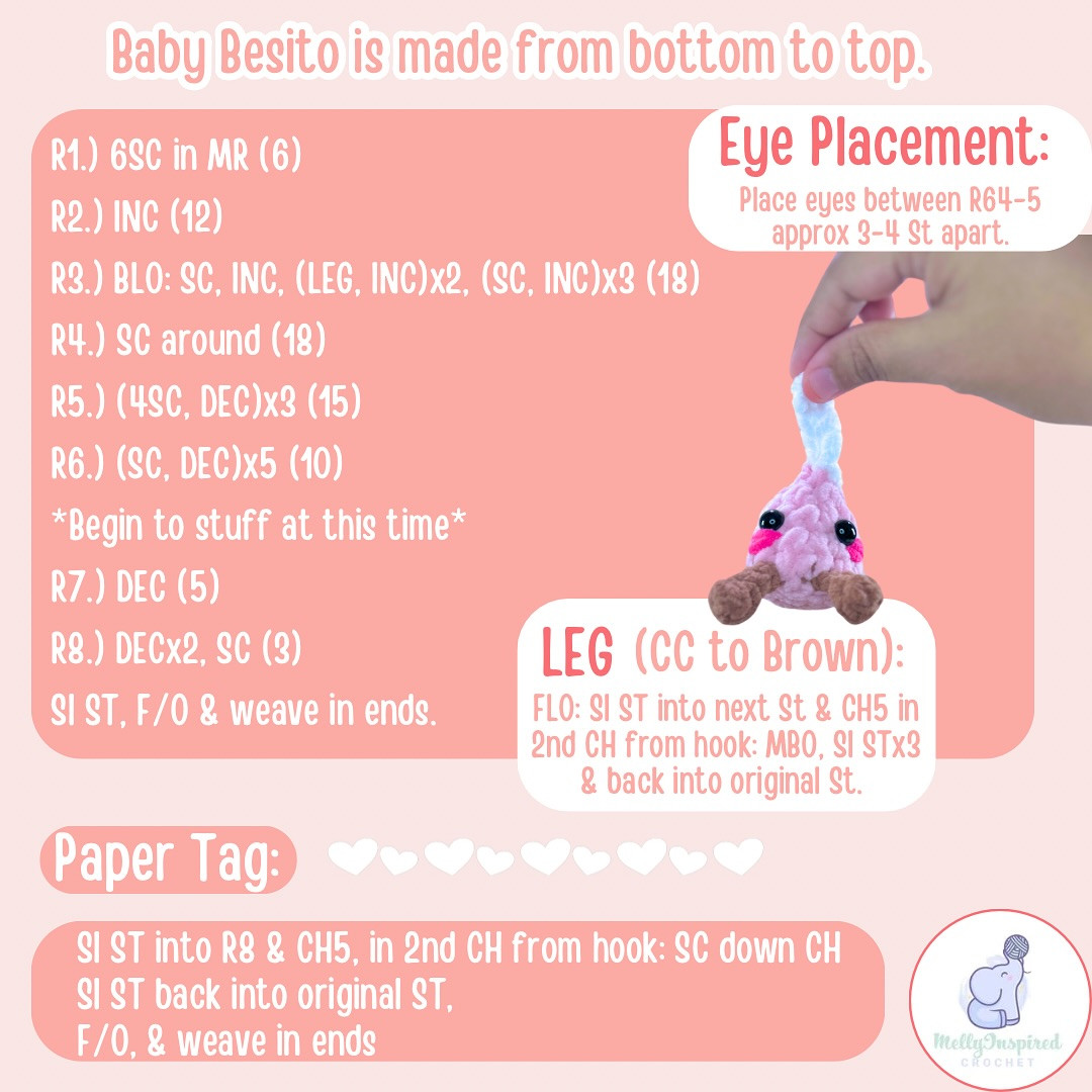 Free Crochet Pattern: Mr. Besito & Baby Valentine's Amigurumi