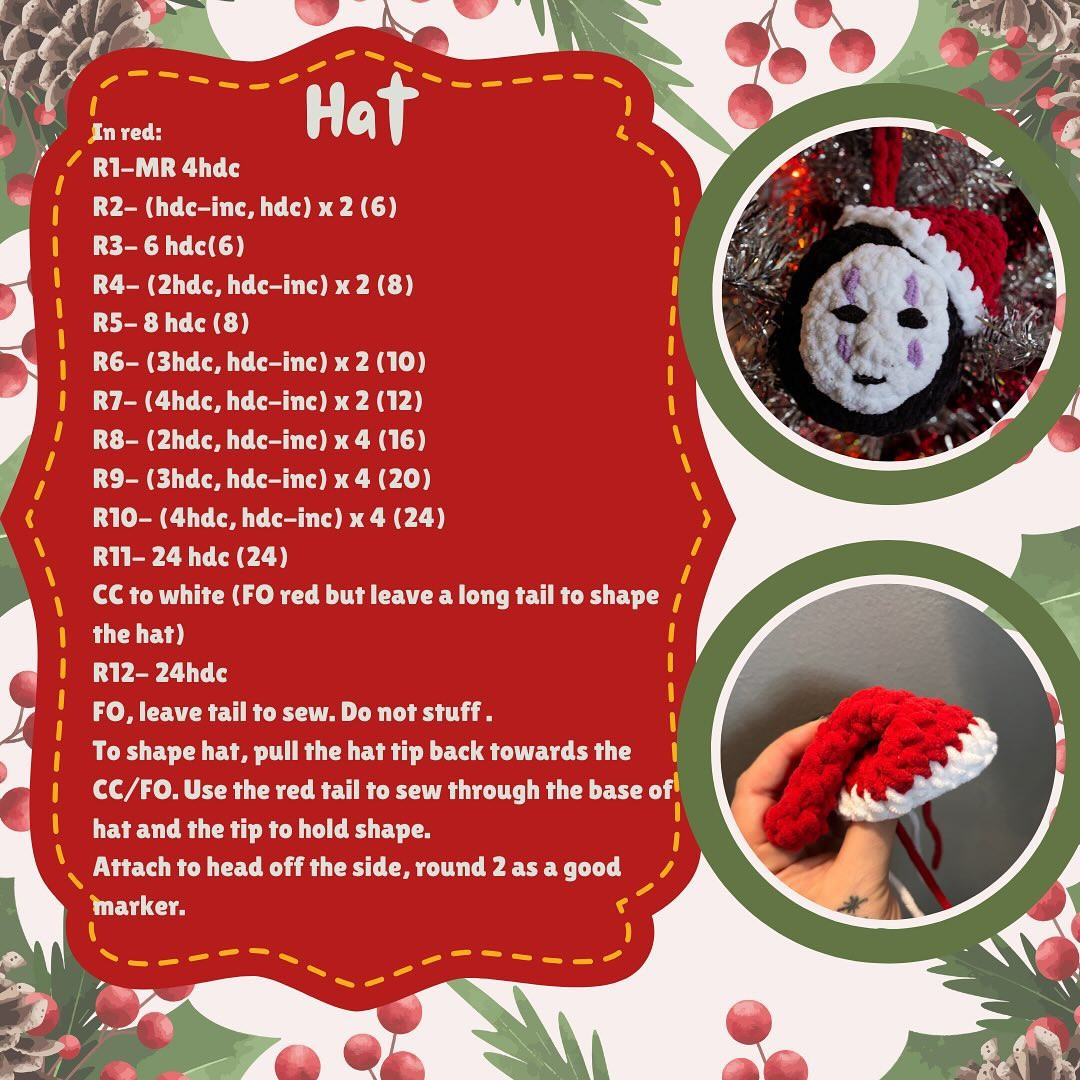 Free Crochet Pattern: No-Face Christmas Ornament
