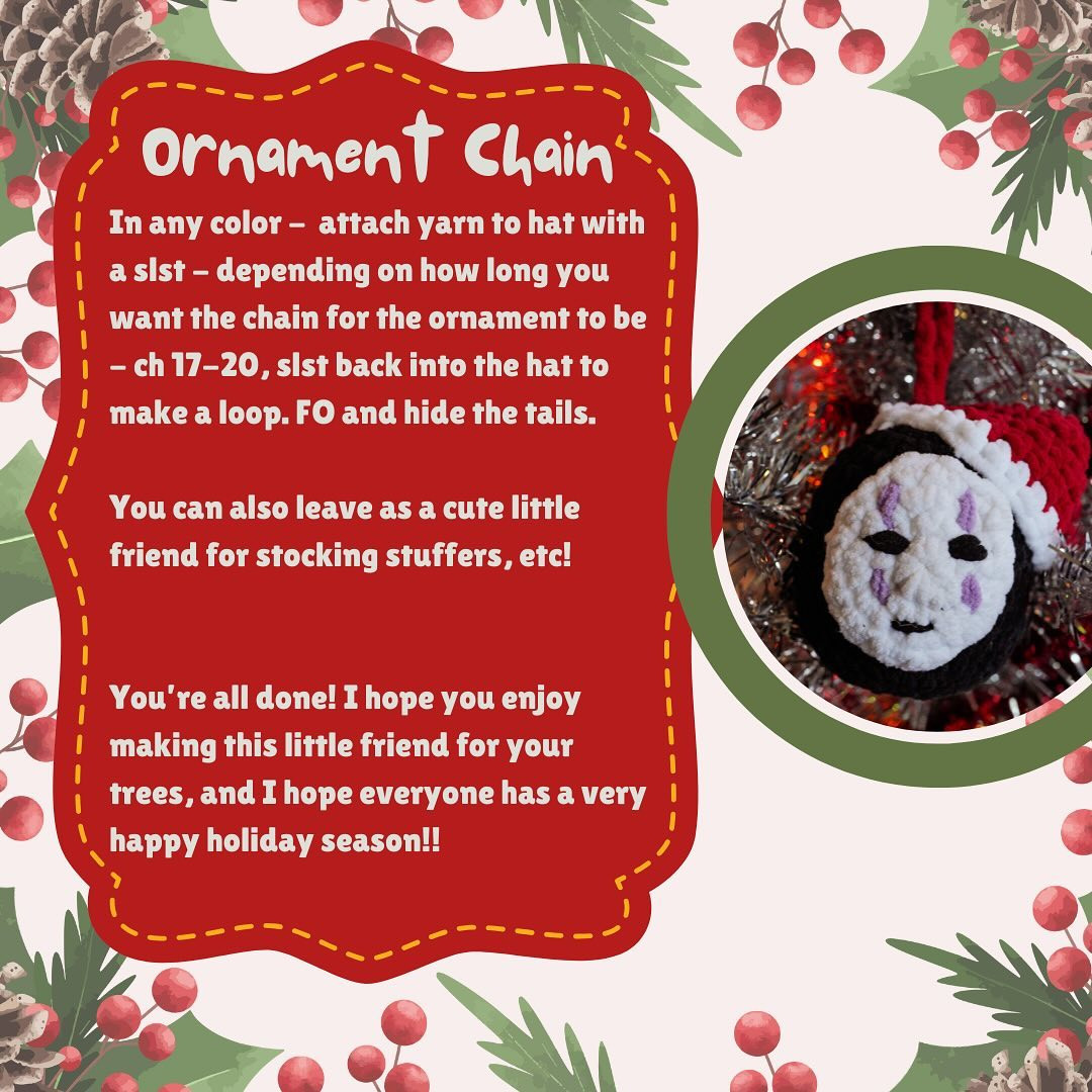 Free Crochet Pattern: No-Face Christmas Ornament