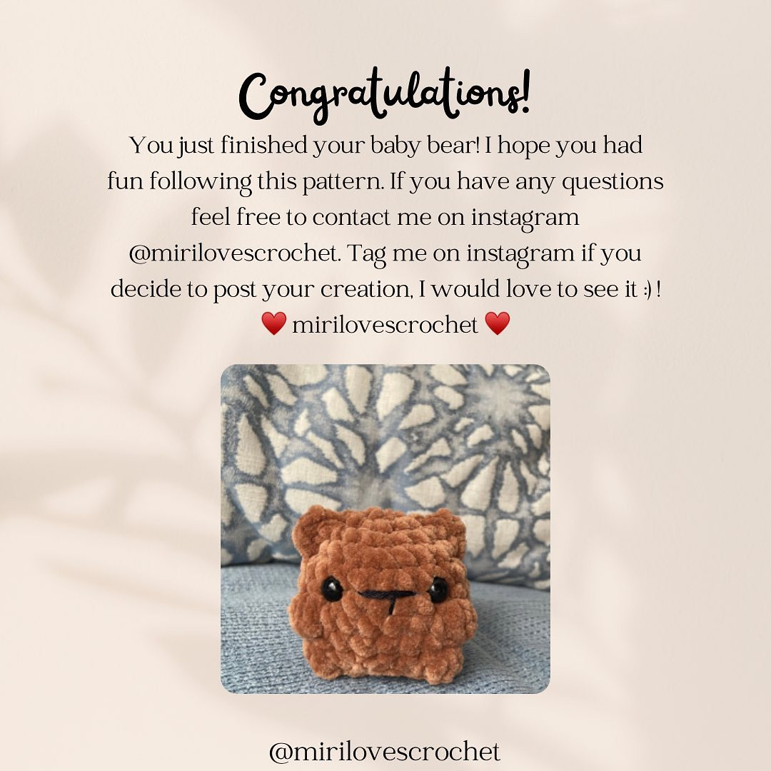 Free Crochet Pattern: No-Sew Baby Bear