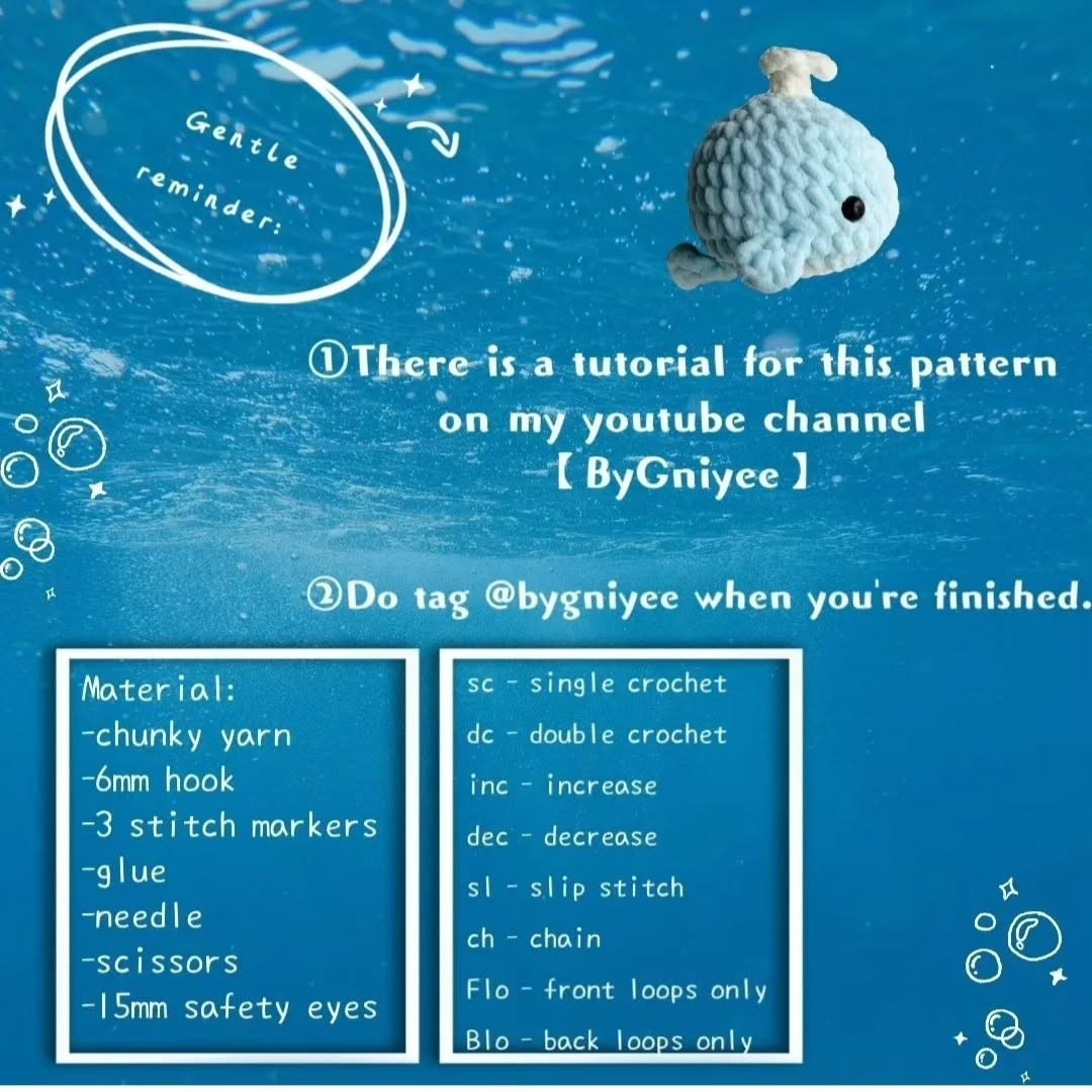 Free Crochet Pattern: No-Sew Baby Whale