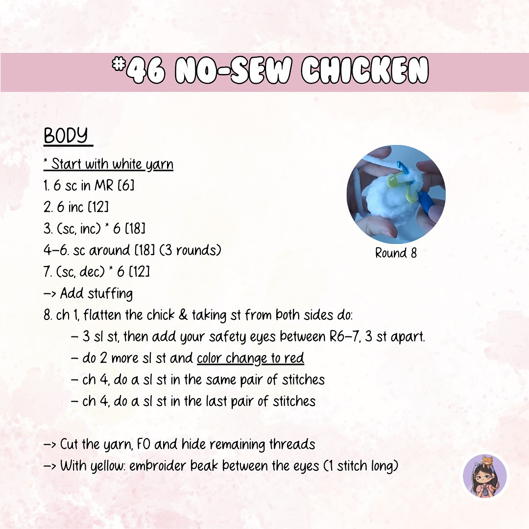 Free Crochet Pattern: No-Sew Chicken