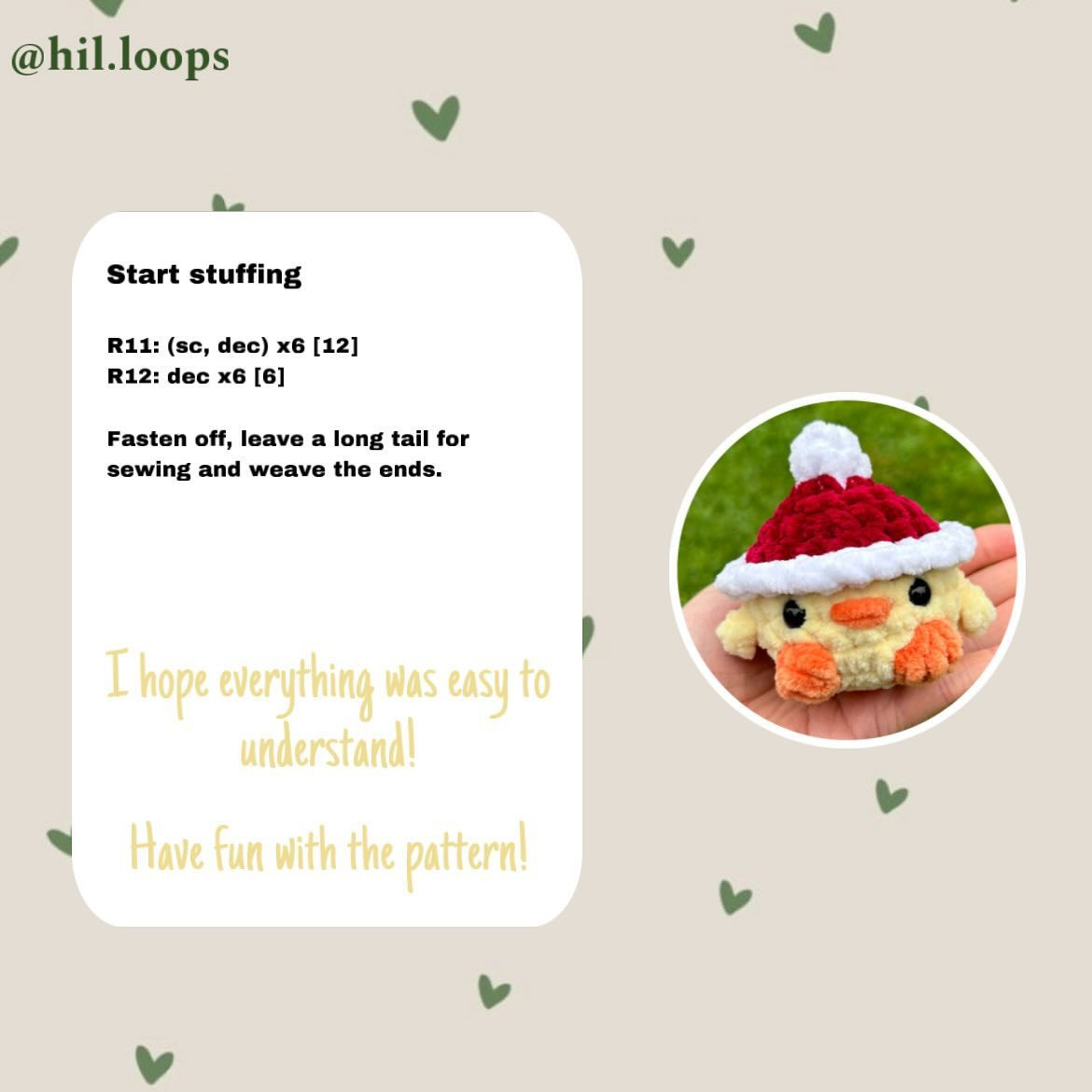 Free Crochet Pattern: No-Sew Christmas Ducky