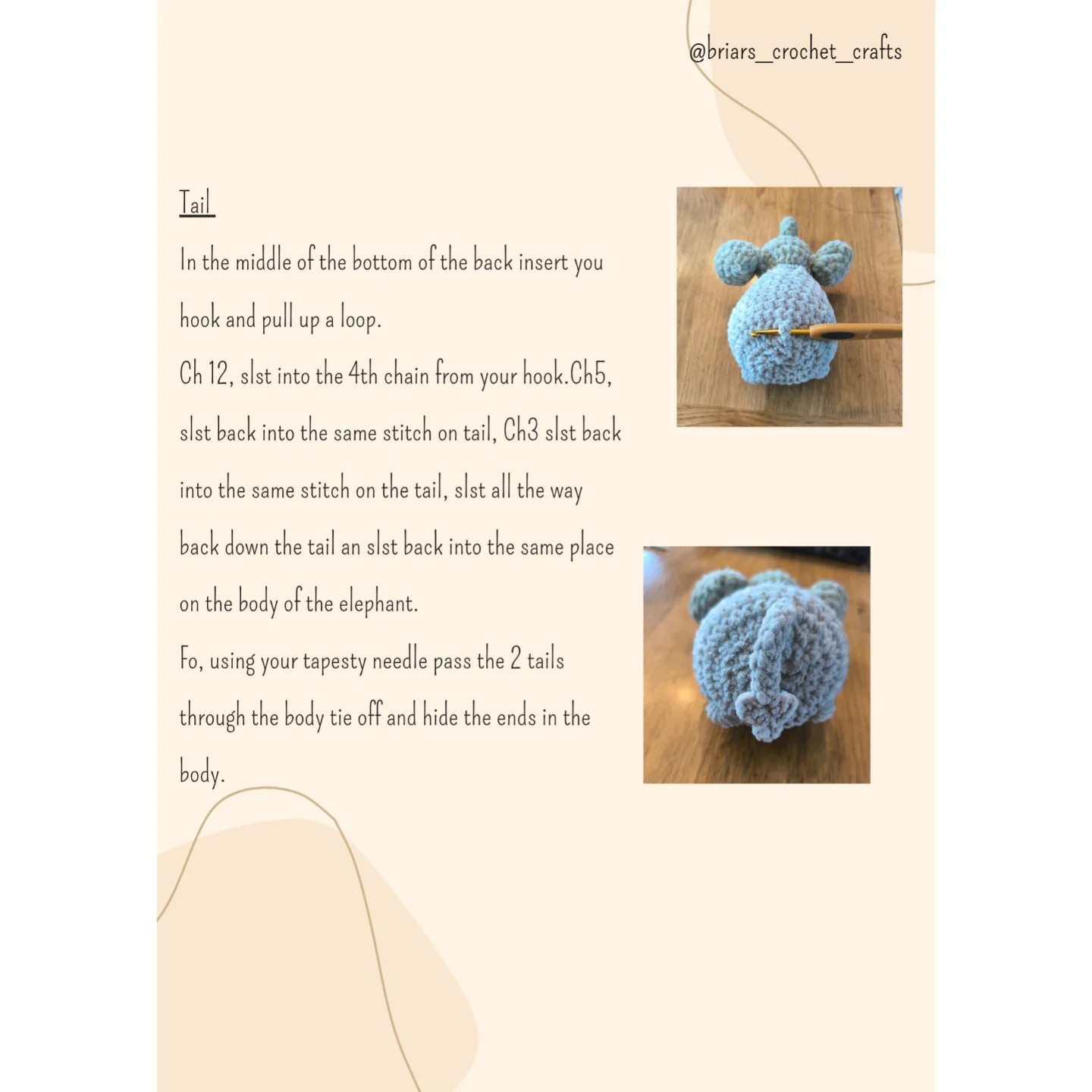 Free Crochet Pattern: No-Sew Elephant