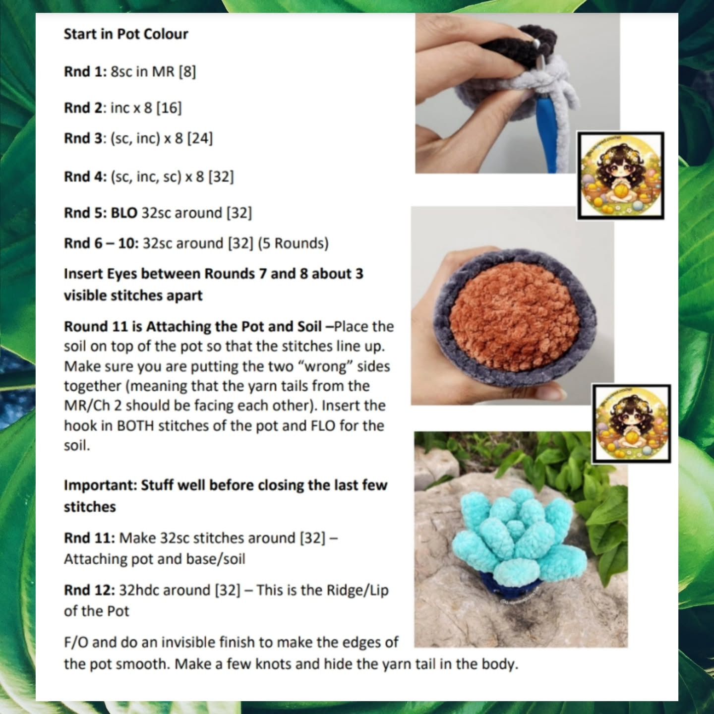 Free Crochet Pattern: No-Sew Eva Cactus