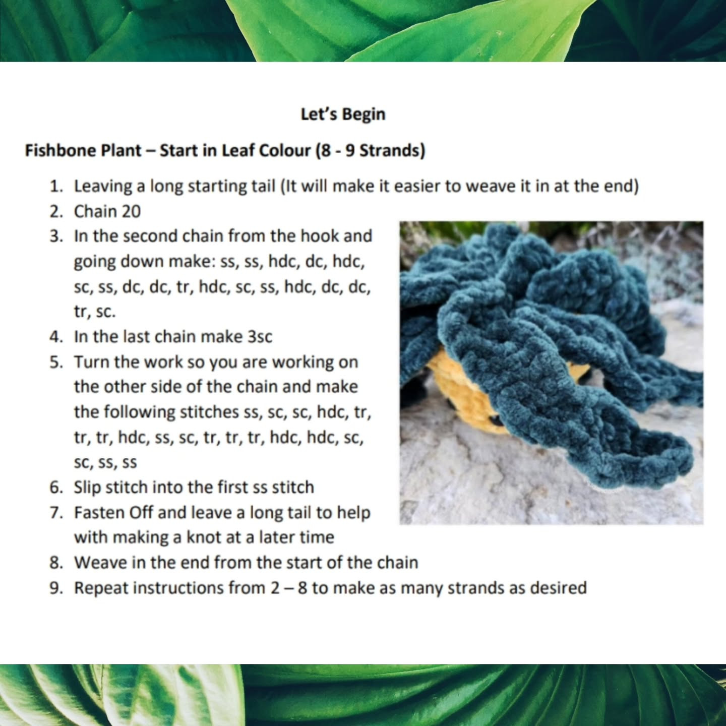 Free Crochet Pattern: No-Sew Fishbone Plant