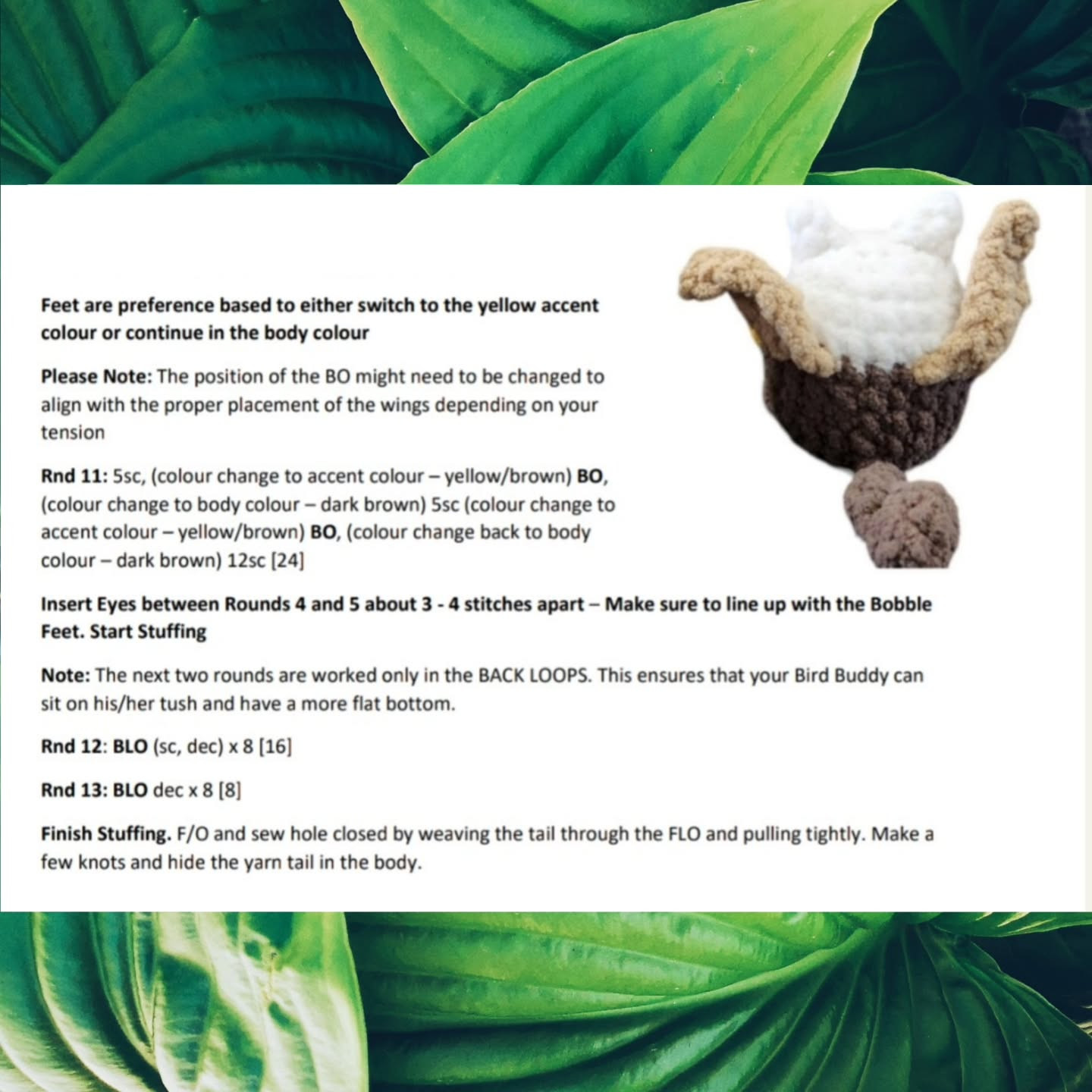 Free Crochet Pattern: No-Sew Griffin Bird Buddy