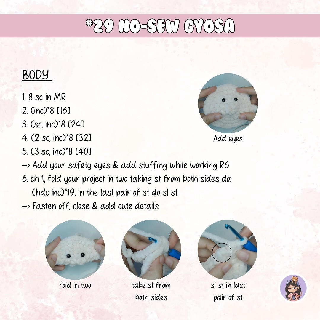 Free Crochet Pattern: No-Sew Gyoza