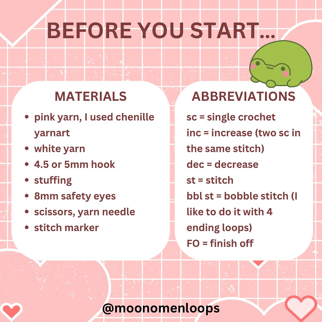 Free Crochet Pattern: No-Sew Heart Frog Amigurumi