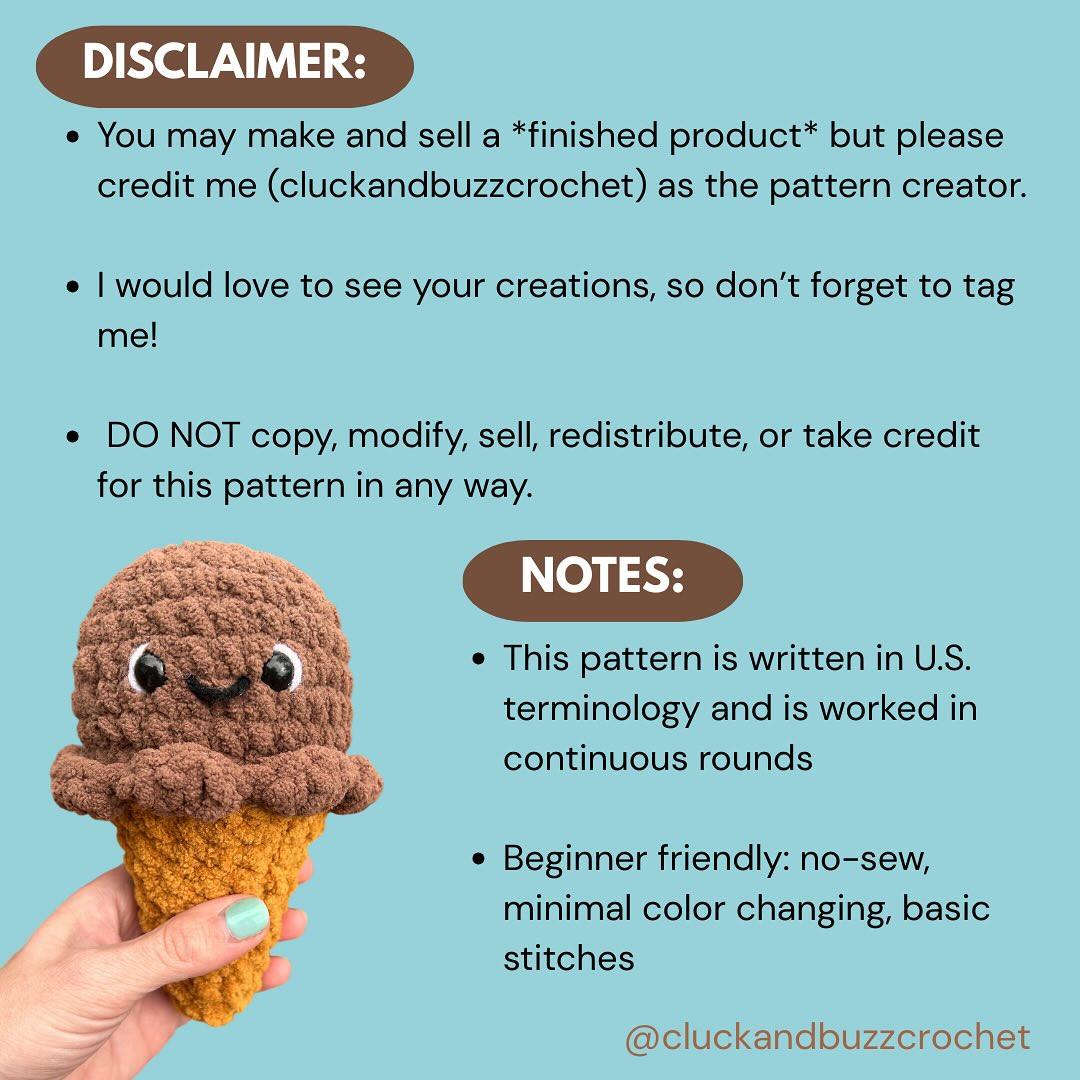 Free Crochet Pattern: No-Sew Irene Ice Cream