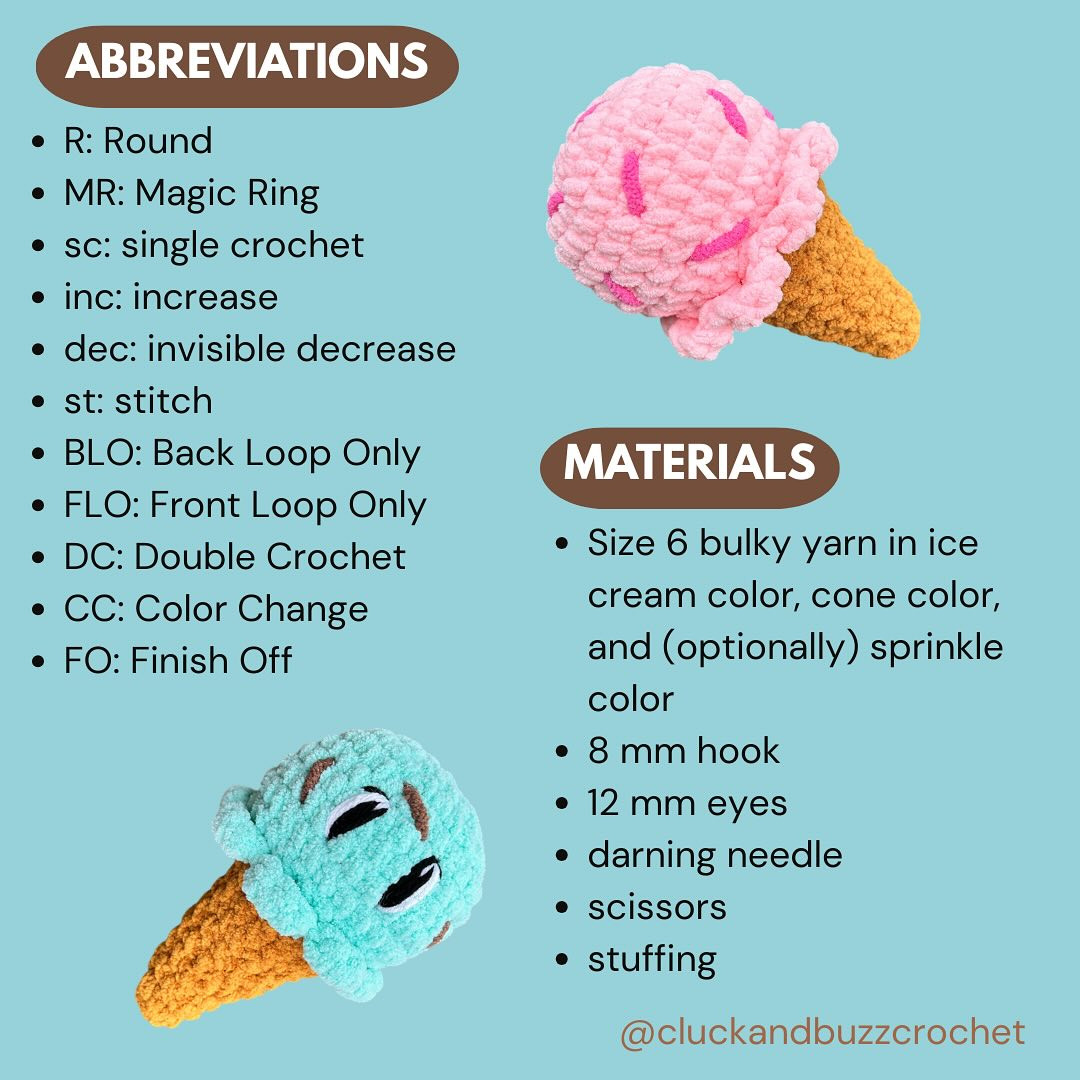 Free Crochet Pattern: No-Sew Irene Ice Cream