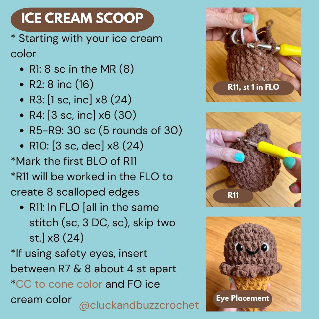 Free Crochet Pattern: No-Sew Irene Ice Cream
