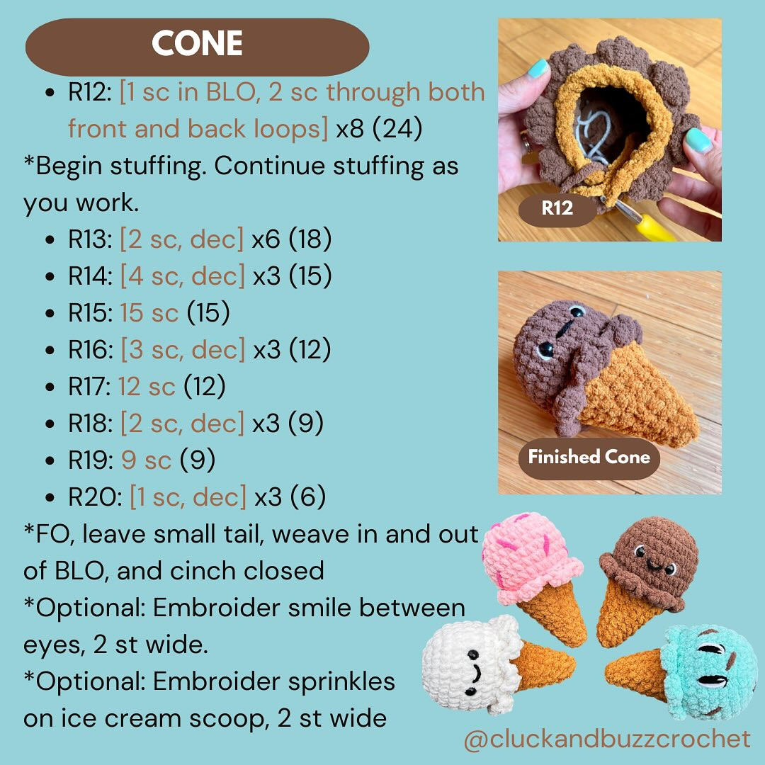 Free Crochet Pattern: No-Sew Irene Ice Cream