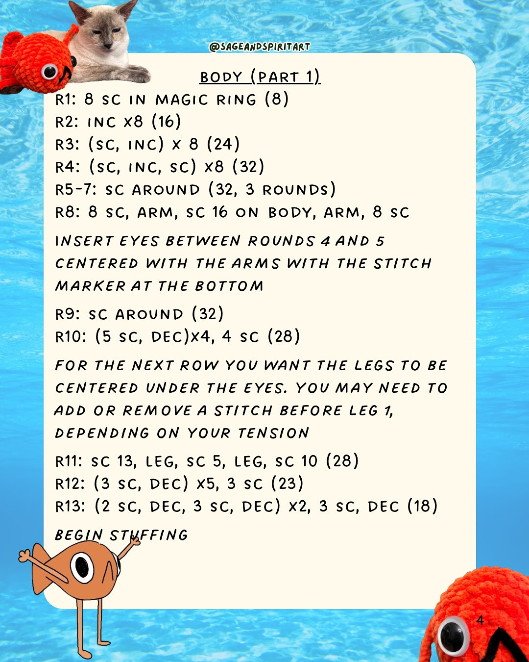 Free Crochet Pattern: No-Sew Le Poisson Steve