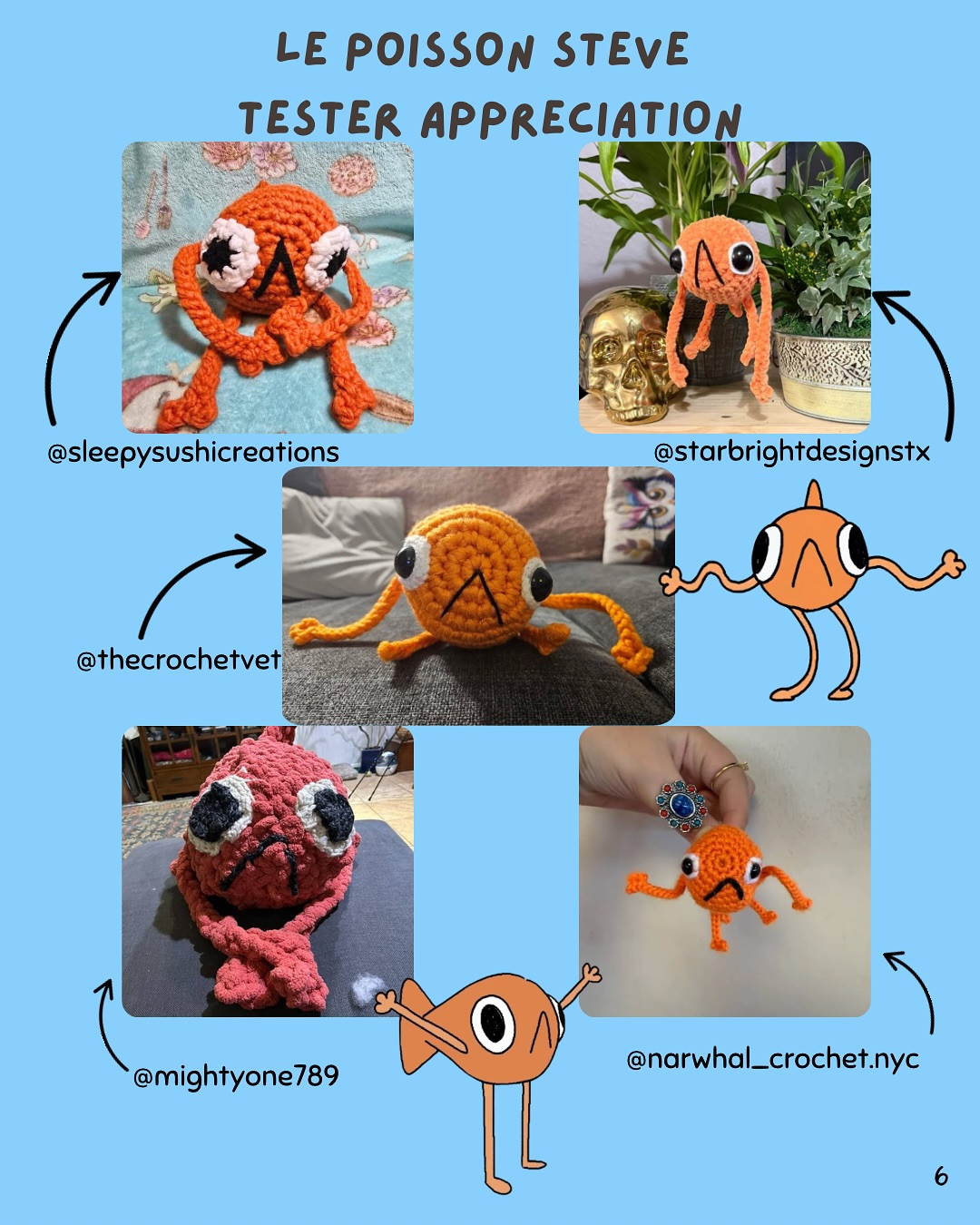 Free Crochet Pattern: No-Sew Le Poisson Steve