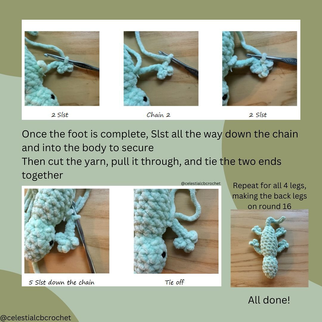 Free Crochet Pattern: No-Sew Lizard Amigurumi