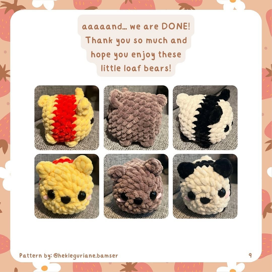 Free Crochet Pattern: No-Sew Loaf Bears